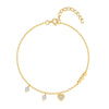 925 Sterling Silver Cable Chain Multi Charms Bracelet Bracelets IG Style Simple Style