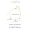 925 Sterling Silver Cable Chain Multi Charms Bracelet Bracelets Simple Style