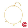 925 Sterling Silver Cable Chain Multi Charms Bracelet Bracelets Simple Style