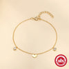 925 Sterling Silver Cable Chain Multi Charms Bracelet Bracelets Simple Style