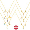 925 Sterling Silver Turquoise Zircon Cable Chain Plating Geometric Heart Shape Bow Knot Pendant Necklace