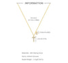 925 Sterling Silver Zircon Cable Chain Plating Cross Flower Multi Charms Necklace