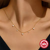 925 Sterling Silver Zircon Cable Chain Plating Heart Shape Multi Charms Necklace