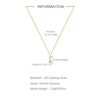 925 Sterling Silver Zircon Cable Chain Plating Inlay Geometric Pendant Necklace