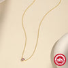 925 Sterling Silver Zircon  Plating Inlay Heart Shape Necklace