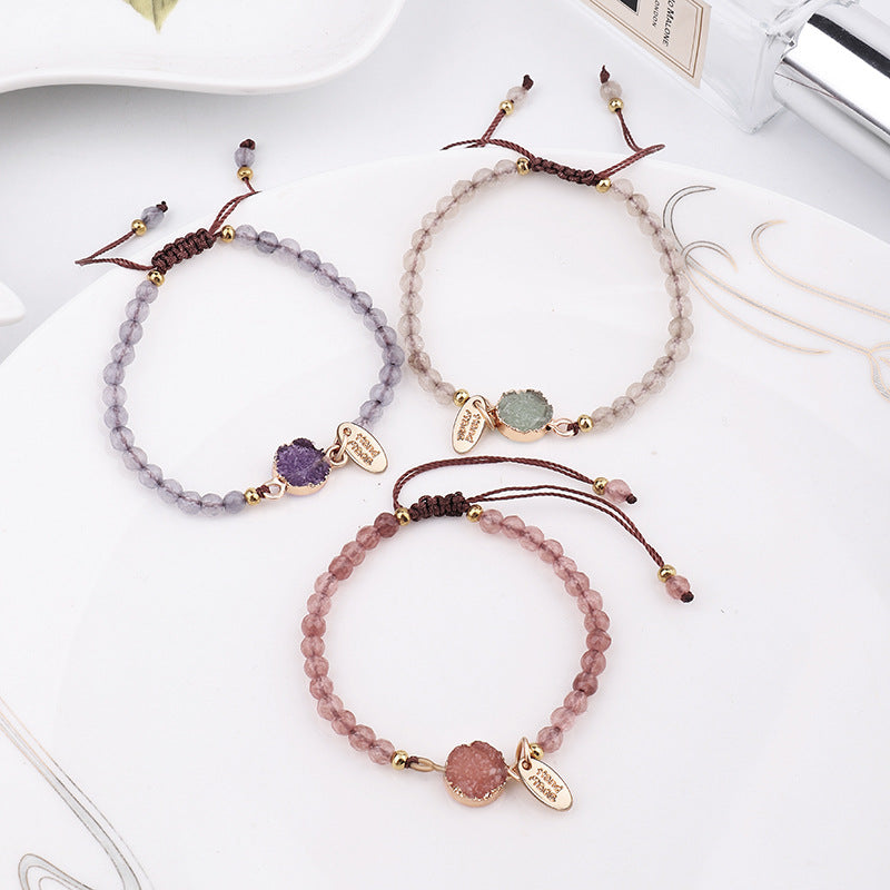 Simple Style Solid Color Stone Beaded Bracelets