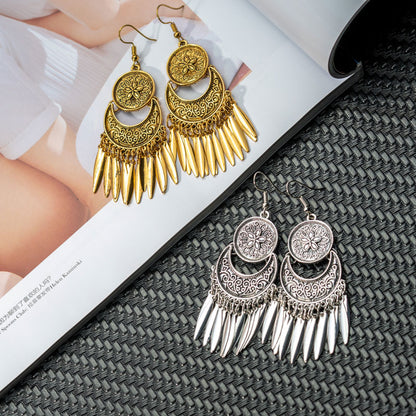 1 Pair Ethnic Style Flower Metal Plating Women's Drop Earrings