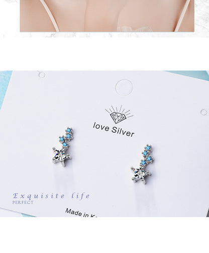 1 Piece Ig Style Shiny Star Plating Inlay Copper Zircon White Gold Plated Ear Studs