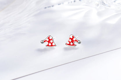 1 Pair Cute Christmas Tree Flower Snowman Epoxy Plating Inlay Copper Zircon Earrings