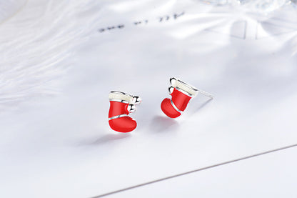 1 Pair Cute Christmas Tree Flower Snowman Epoxy Plating Inlay Copper Zircon Earrings