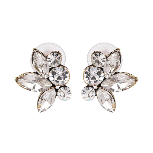 New Style Leaf Diamond Stud Earrings