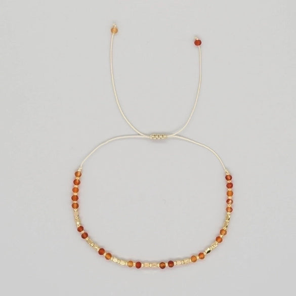 Casual Bohemian Round Natural Stone Rope Beaded Handmade Bracelets