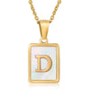 Casual Commute Letter Stainless Steel Plating Inlay Shell 18k Gold Plated Pendant Necklace