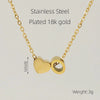 Casual French Style Letter Heart Shape Stainless Steel Plating 18k Gold Plated Pendant Necklace