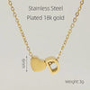 Casual French Style Letter Heart Shape Stainless Steel Plating 18k Gold Plated Pendant Necklace