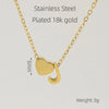 Casual French Style Letter Heart Shape Stainless Steel Plating 18k Gold Plated Pendant Necklace