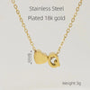 Casual French Style Letter Heart Shape Stainless Steel Plating 18k Gold Plated Pendant Necklace