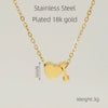 Casual French Style Letter Heart Shape Stainless Steel Plating 18k Gold Plated Pendant Necklace