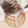 Casual Simple Style Round Artificial Crystal Freshwater Pearl Beaded Drawstring Braid Bracelets