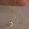 Commute Round Sterling Silver Plating Inlay Artificial Gemstones 14k Gold Plated Pendant Necklace