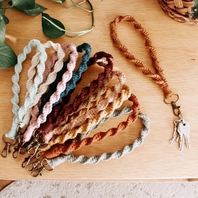 Creative New Cotton String Braided Bracelet Keychain Nordic Style Practical Business Gift Small Pendant Car Key Hanging