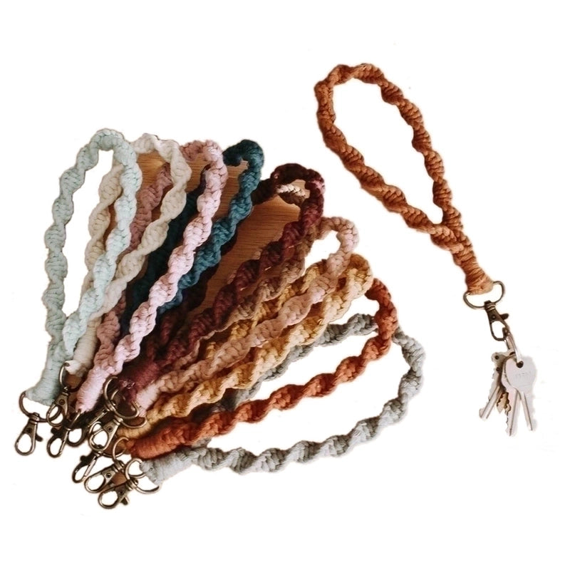 Creative New Cotton String Braided Bracelet Keychain Nordic Style Practical Business Gift Small Pendant Car Key Hanging