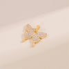 Cute Handmade Shiny Sunflower Leaves Heart Shape Brass 18k Gold Plated Zircon Charms In Bulk