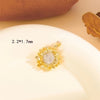 Cute Handmade Shiny Sunflower Leaves Heart Shape Brass 18k Gold Plated Zircon Charms In Bulk