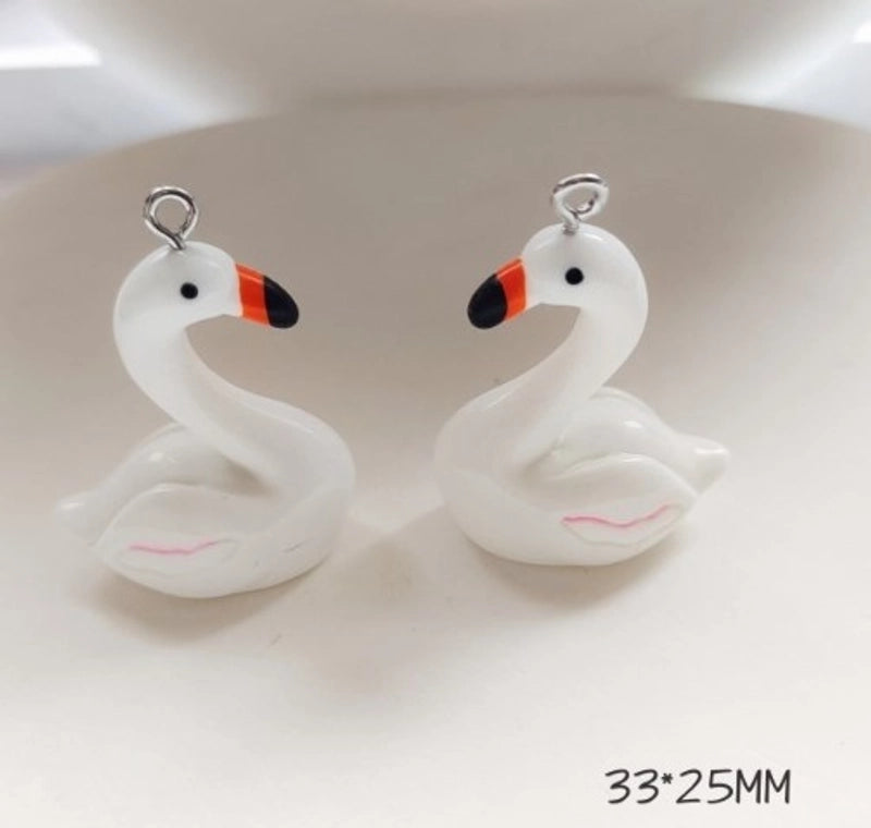 20 Pieces Cute Sweet Tortoise Rabbit Swan Resin Stoving Varnish Jewelry Accessories