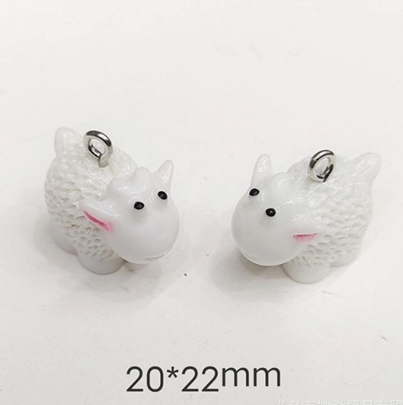 20 Pieces Cute Sweet Tortoise Rabbit Swan Resin Stoving Varnish Jewelry Accessories