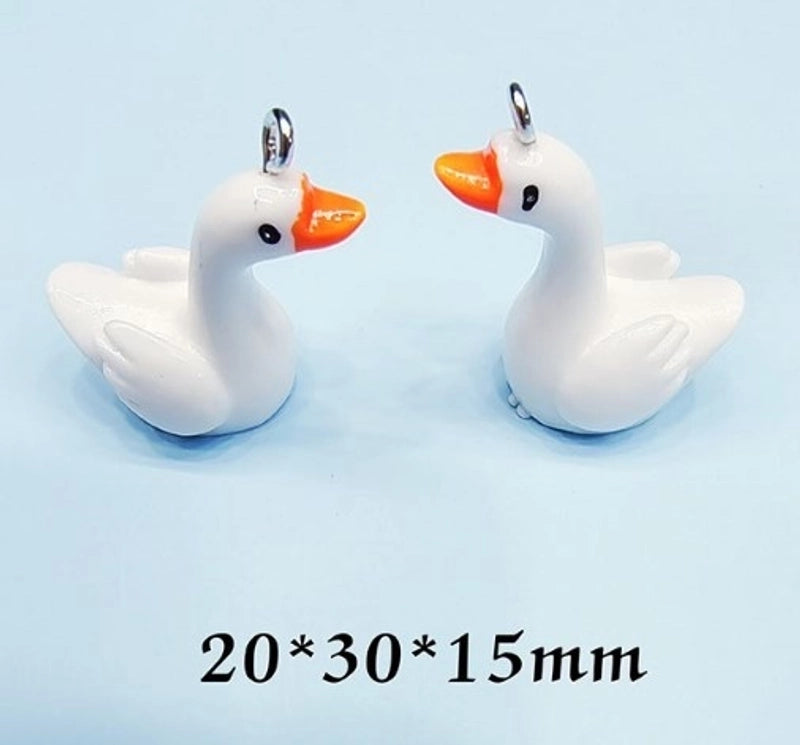 20 Pieces Cute Sweet Tortoise Rabbit Swan Resin Stoving Varnish Jewelry Accessories