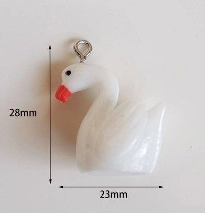 20 Pieces Cute Sweet Tortoise Rabbit Swan Resin Stoving Varnish Jewelry Accessories