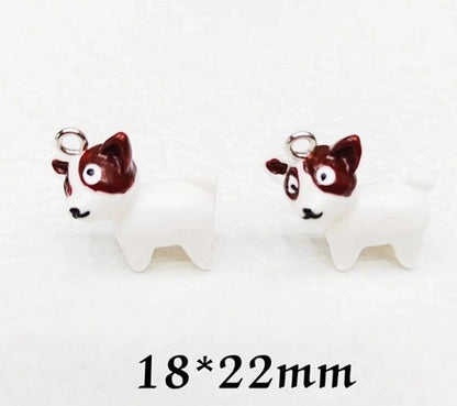 20 Pieces Cute Sweet Tortoise Rabbit Swan Resin Stoving Varnish Jewelry Accessories