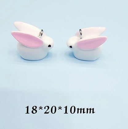 20 Pieces Cute Sweet Tortoise Rabbit Swan Resin Stoving Varnish Jewelry Accessories