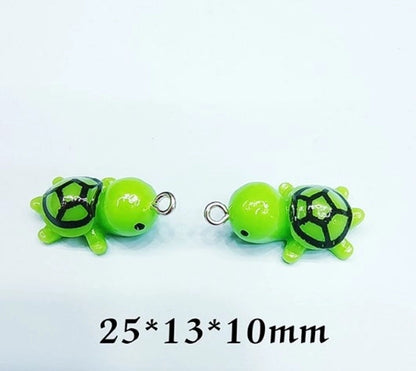 20 Pieces Cute Sweet Tortoise Rabbit Swan Resin Stoving Varnish Jewelry Accessories