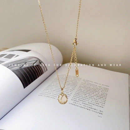 Elegant Geometric Titanium Steel Necklace Plating Zircon Stainless Steel Necklaces