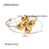 Elegant Lady Geometric Flower Stainless Steel Plating 18k Gold Plated Bangle