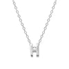 Elegant Letter Sterling Silver Pendant Necklace In Bulk