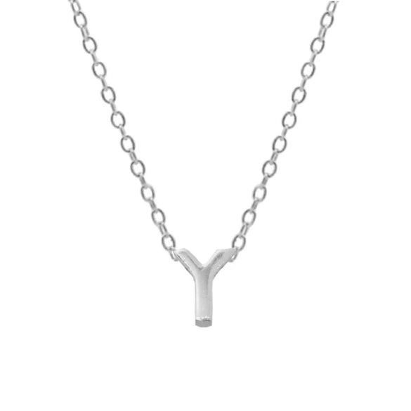 Elegant Letter Sterling Silver Pendant Necklace In Bulk