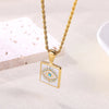Elegant Retro Devil's Eye Rose Stainless Steel Enamel Plating 18k Gold Plated Pendant Necklace