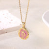 Elegant Retro Devil's Eye Rose Stainless Steel Enamel Plating 18k Gold Plated Pendant Necklace