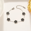 Elegant Simple Style Flower Titanium Steel Plating Inlay Shell Bracelets Earrings Necklace