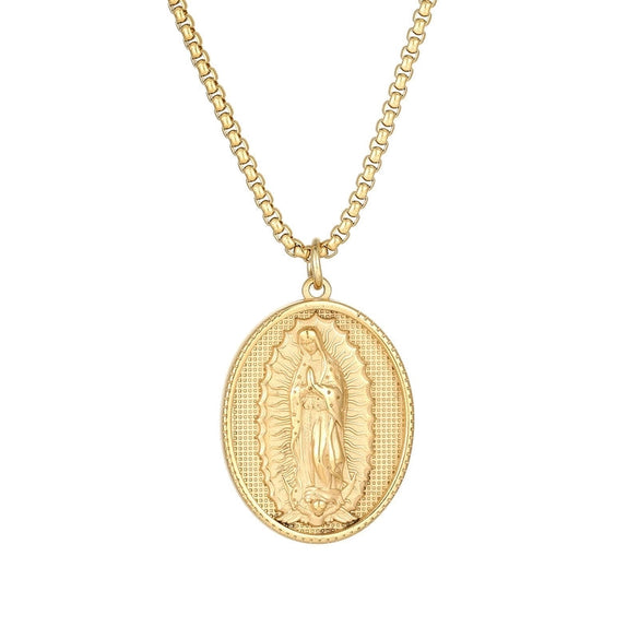 Ethnic Style Portrait Stainless Steel Titanium Steel Plating Pendant Necklace