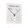 Fashion Letter Heart Shape Solid Color Titanium Steel Hollow Out Earrings Necklace 1 Set