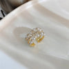 Fashion Rabbit Heart Shape Flower Copper Plating Inlay Shell Zircon Open Ring 1 Piece