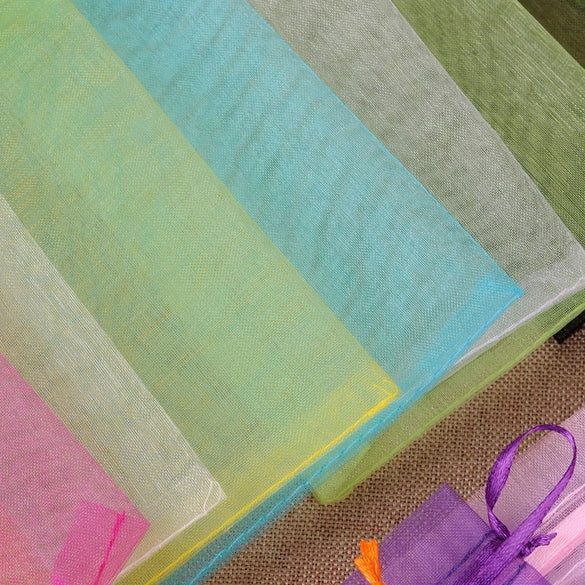 100 Pcs Fashion Solid Color Organza Drawstring Jewelry Packaging Bags 1 Piece