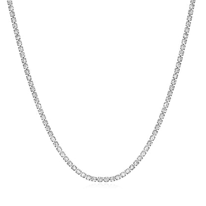 Fashion Solid Color Stainless Steel Titanium Steel Inlay Artificial Diamond Necklace 1 Piece