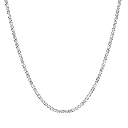 Fashion Solid Color Stainless Steel Titanium Steel Inlay Artificial Diamond Necklace 1 Piece