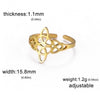 Hot Selling Product Titanium Steel Cut Hollow Single Layer Witch Knot Ring 304 Material Stainless Steel Open Adjustable Ring