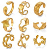 Ig Style Heart Shape Butterfly Stainless Steel Plating 18k Gold Plated Open Rings